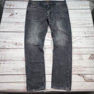 Steel City Selvedge Denim Jeans Mens Black Gray Faded Straight Leg Size 40